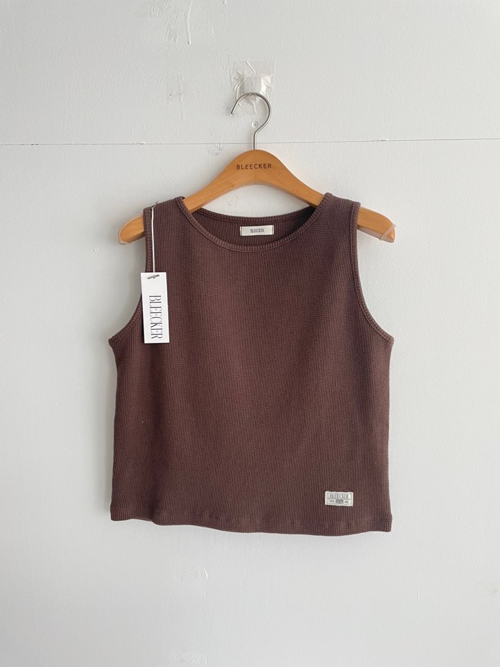 BLEECKER韓國東大門直郵女士新款職業吊帶背心華夫格格紋BLEECKER吊帶/背心圖色2