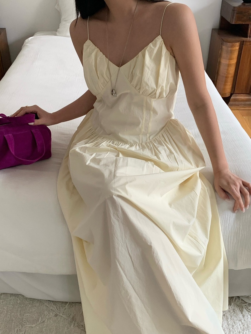 REVE CITE-L韓國代購女裝新款時尚人氣職業連衣裙V領褶皺REVE CITE-L連衣裙