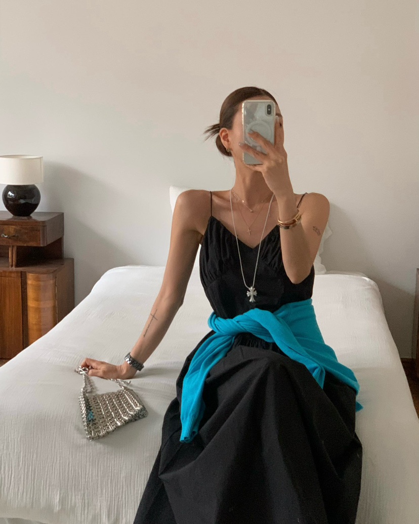 REVE CITE-L韓國代購女裝新款時尚人氣職業連衣裙V領褶皺REVE CITE-L連衣裙