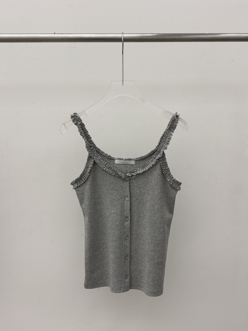 OURS韓國代購女士新款26春夏時尚職業人氣吊帶背心荷葉邊OURS吊帶/背心圖色3