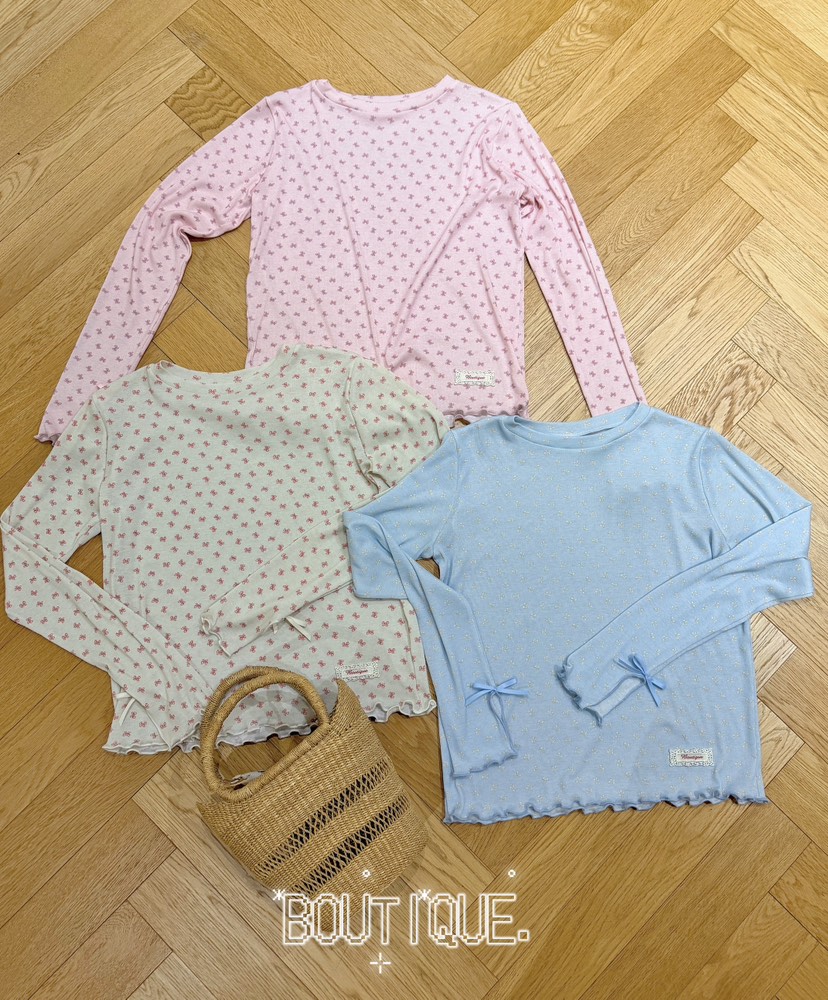 BOUTIQUE-L韓國東大門直郵女裝新款26春夏長袖T恤不含腰帶BOUTIQUE-L長袖T恤