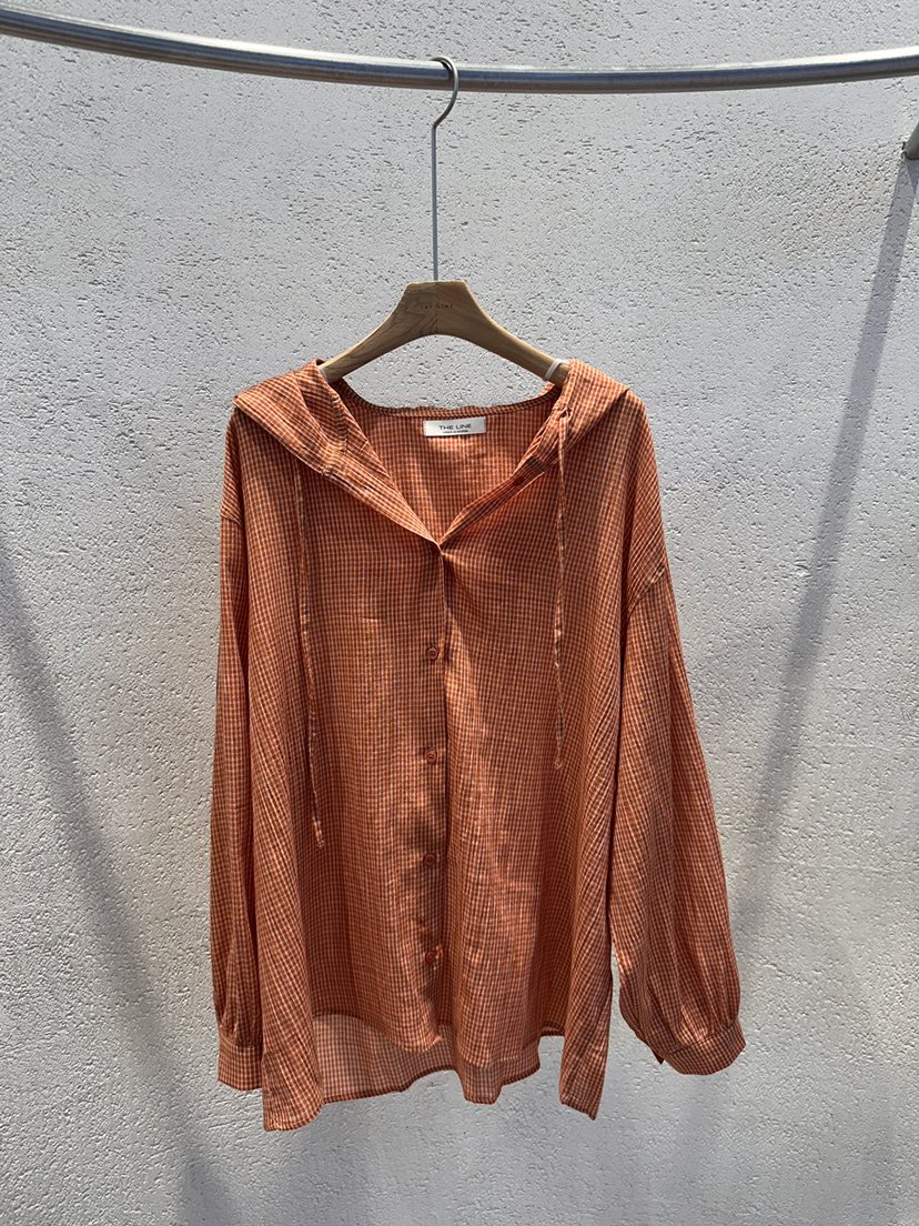 THE LINE-Q韓國東大門代購女裝新款職業襯衫蕾絲衫連帽衫格子THE LINE-Q襯衫/蕾絲衫圖色1