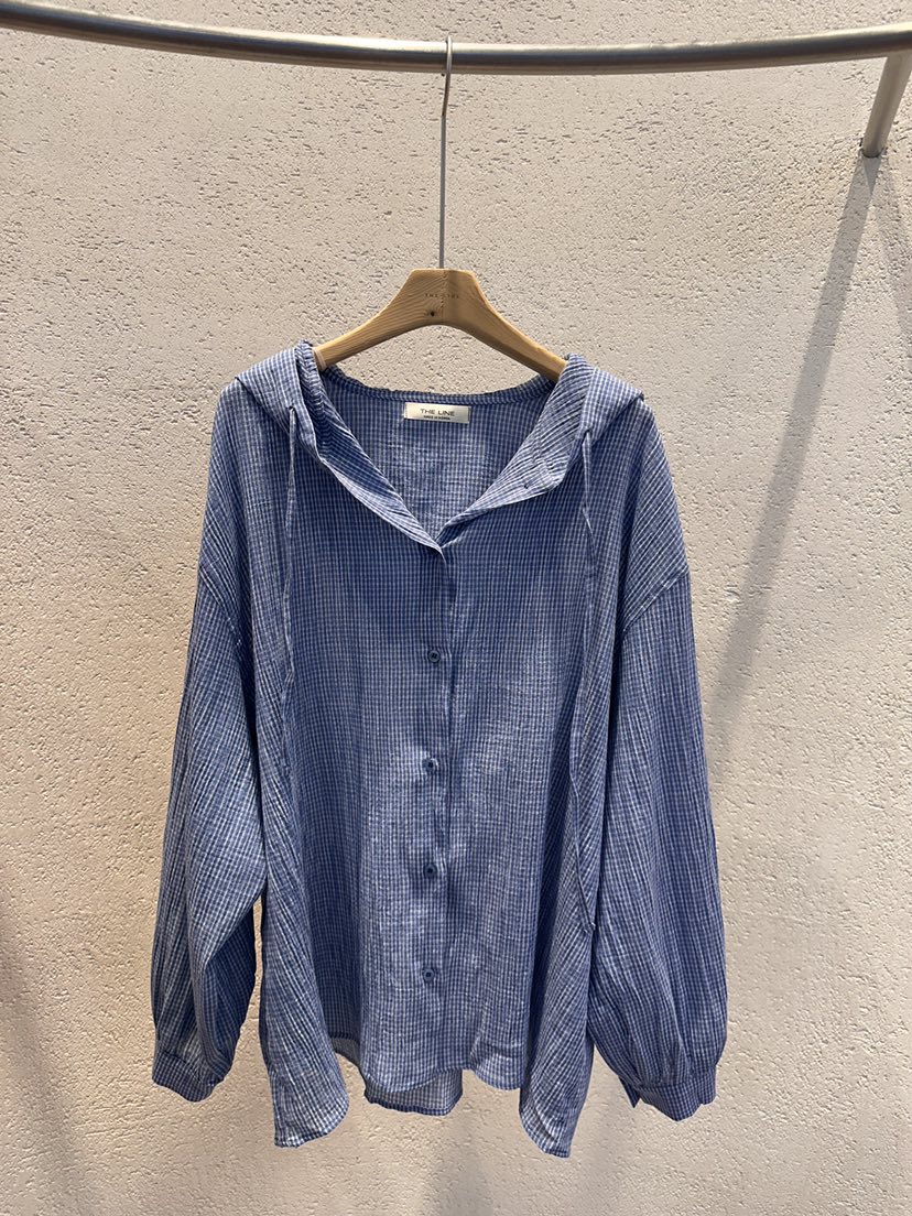 THE LINE-Q韓國東大門代購女裝新款職業襯衫蕾絲衫連帽衫格子THE LINE-Q襯衫/蕾絲衫圖色2