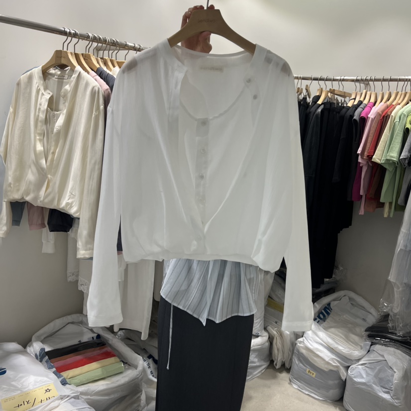 SENDTWO韓國直郵女士新款人氣時尚26春夏休閑職業襯衫蕾絲衫SENDTWO襯衫/蕾絲衫圖色1