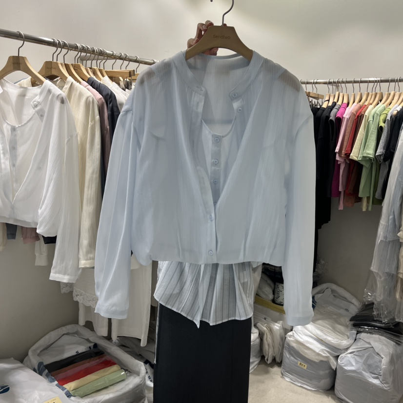 SENDTWO韓國直郵女士新款人氣時尚26春夏休閑職業襯衫蕾絲衫SENDTWO襯衫/蕾絲衫圖色2