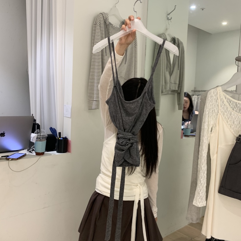 AUBE韓國代購女士新品26春夏人氣休閑時尚吊帶背心兩面穿AUBE吊帶/背心