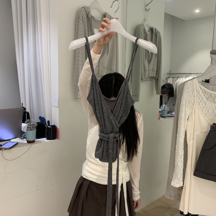 AUBE韓國代購女士新品26春夏人氣休閑時尚吊帶背心兩面穿AUBE吊帶/背心圖色1