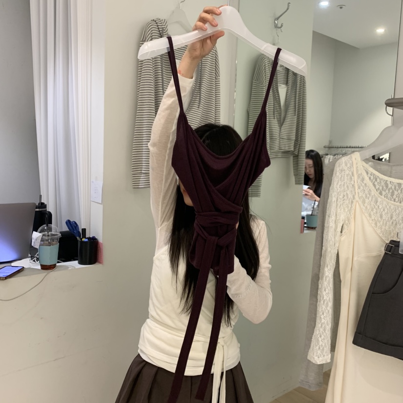 AUBE韓國代購女士新品26春夏人氣休閑時尚吊帶背心兩面穿AUBE吊帶/背心圖色2