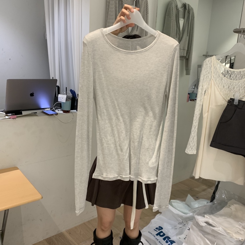 AUBE韓國東大門代購女士新款時尚人氣推薦休閑長袖T恤兩面穿AUBE長袖T恤圖色5