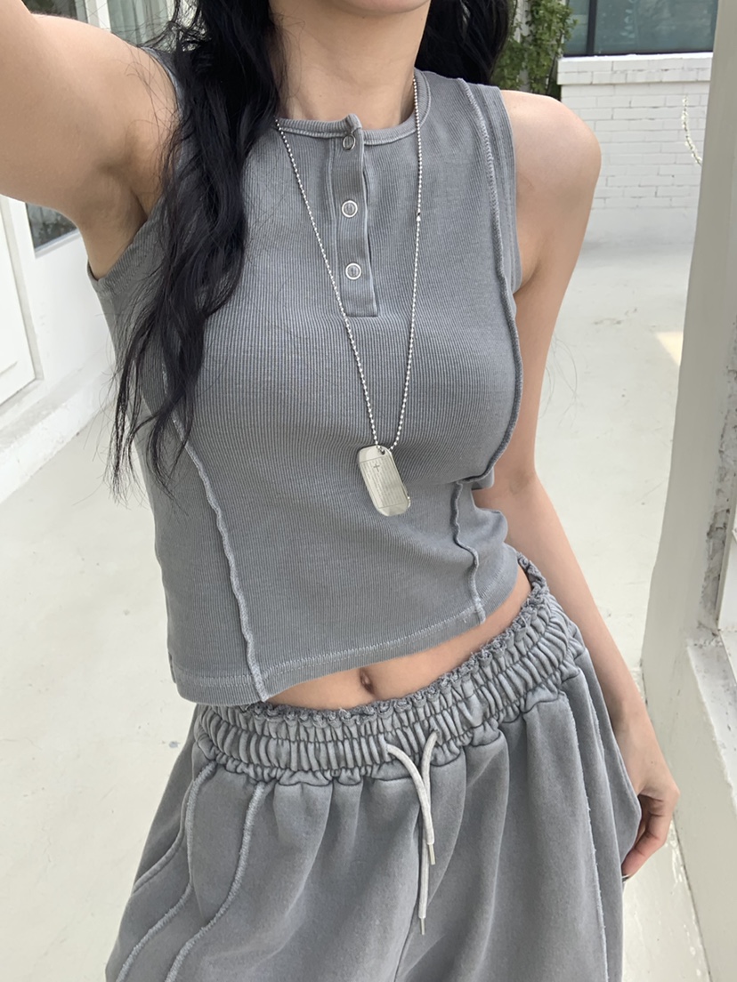 BADCALM韓國東大門直郵女士新款26春夏熱賣時尚休閑吊帶背心BADCALM吊帶/背心圖色1