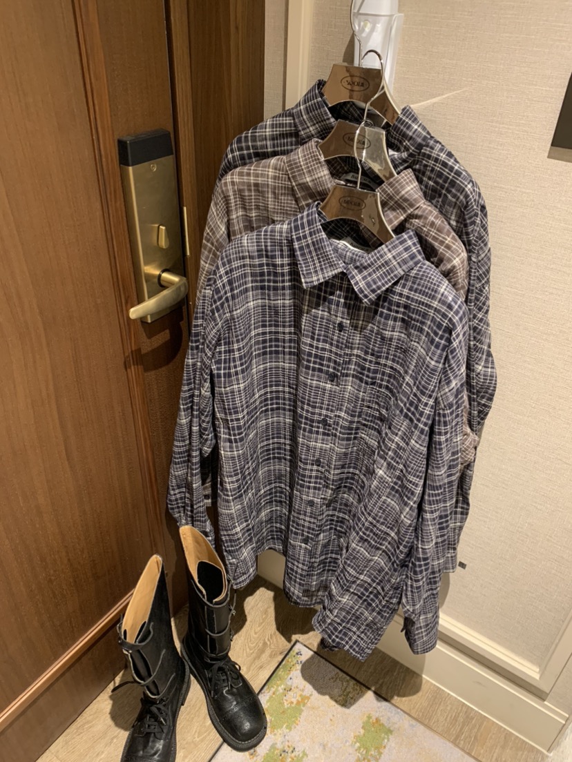 BADCALM韓國代購女裝新款休閑時尚人氣26春夏襯衫蕾絲衫格子BADCALM襯衫/蕾絲衫