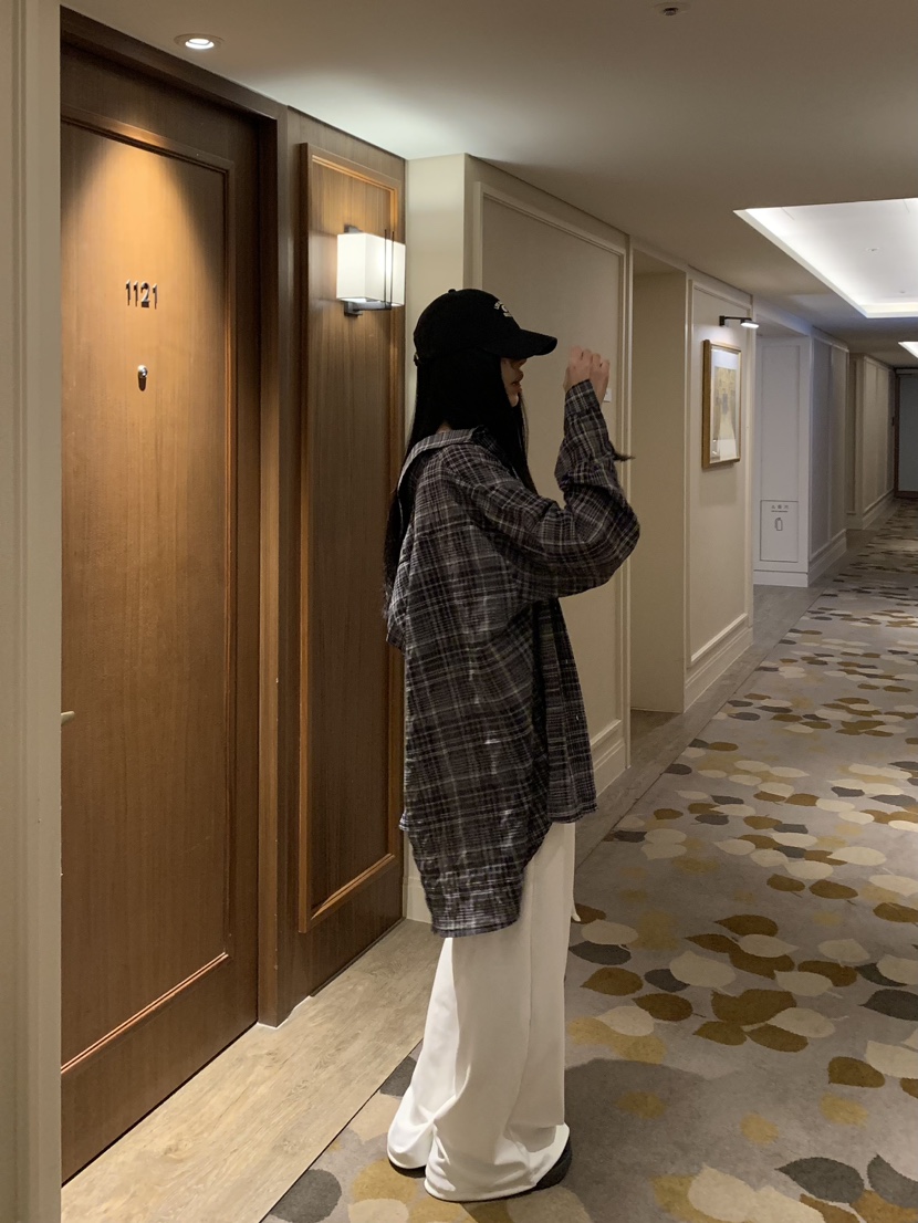 BADCALM韓國代購女裝新款休閑時尚人氣26春夏襯衫蕾絲衫格子BADCALM襯衫/蕾絲衫