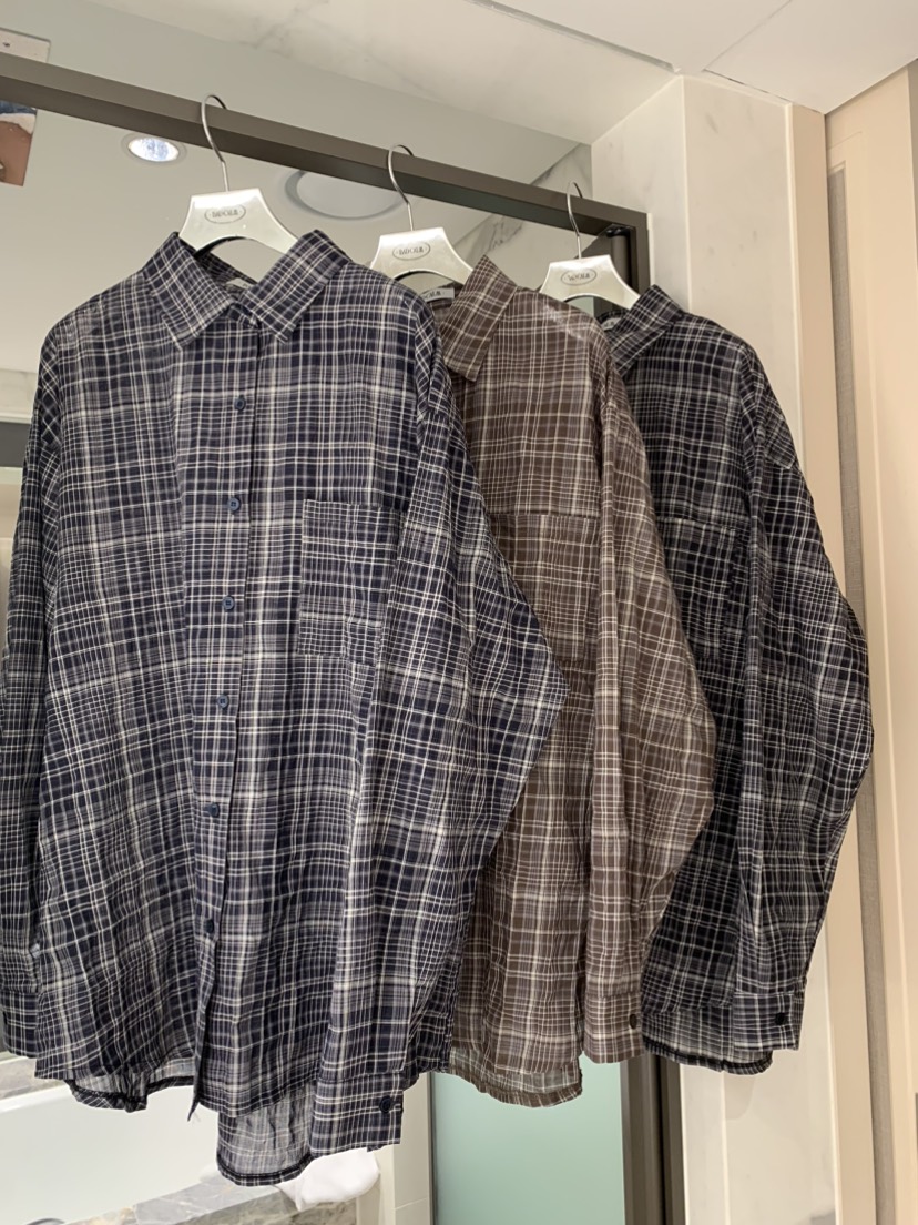 BADCALM韓國代購女裝新款休閑時尚人氣26春夏襯衫蕾絲衫格子BADCALM襯衫/蕾絲衫圖色3左三色