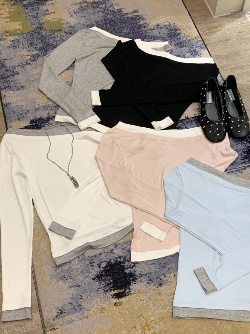 BADCALM韓國東大門直郵女裝新品時尚職業人氣長袖T恤折扣BADCALM長袖T恤