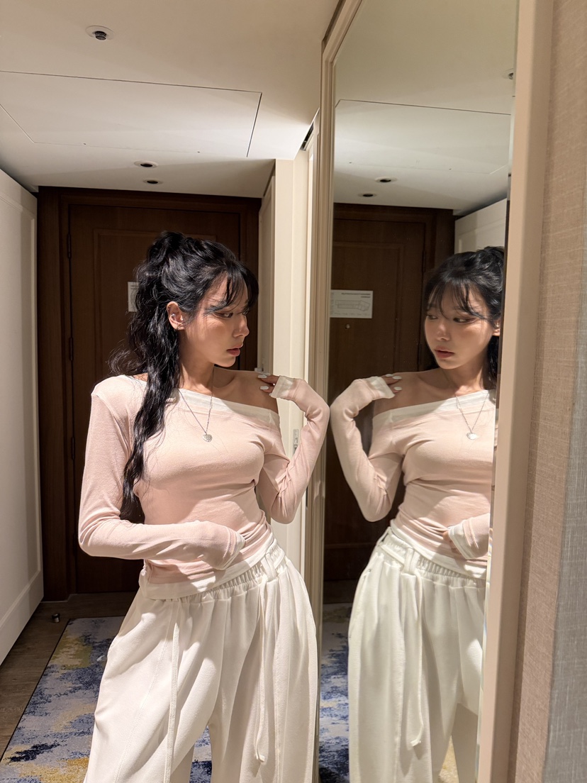 BADCALM韓國東大門直郵女裝新品時尚職業人氣長袖T恤折扣BADCALM長袖T恤