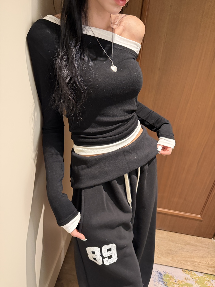 BADCALM韓國東大門直郵女裝新品時尚職業人氣長袖T恤折扣BADCALM長袖T恤