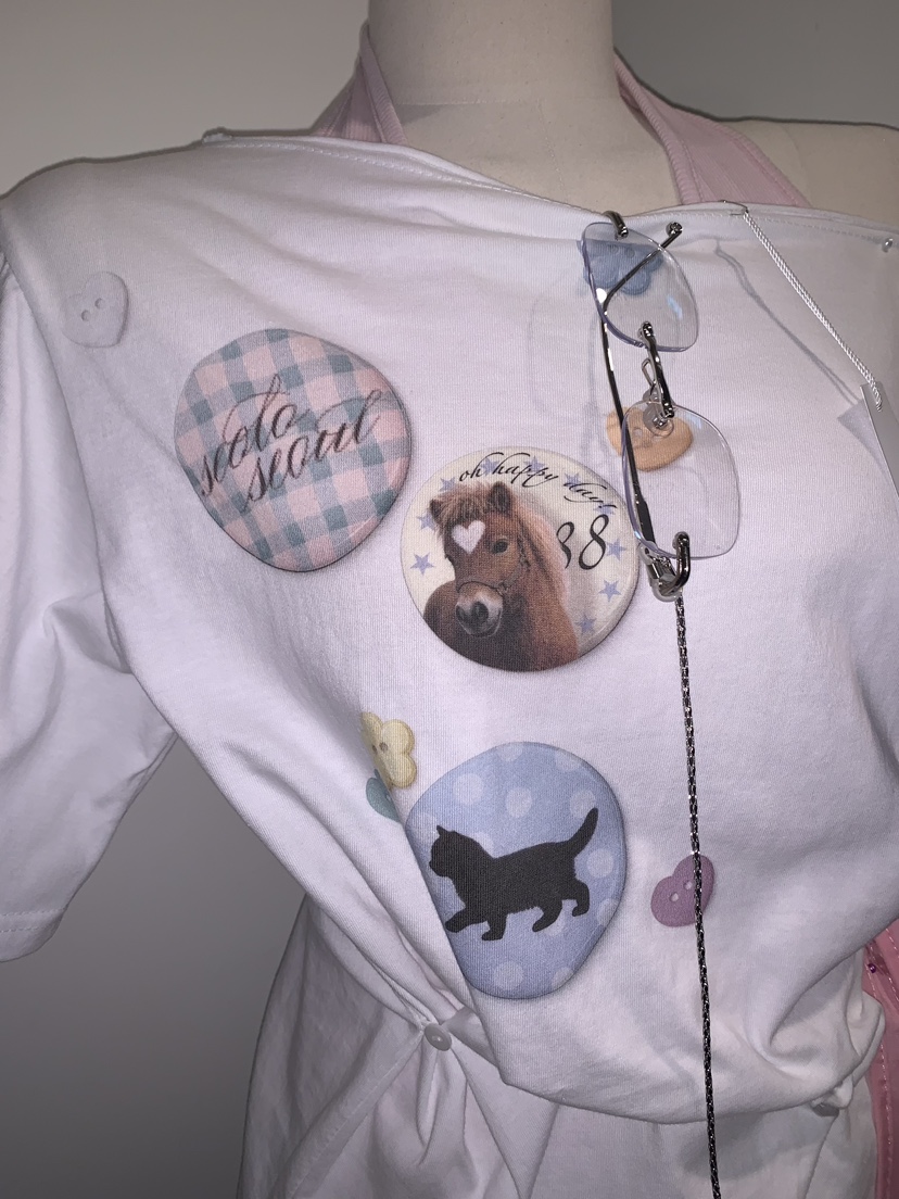 SEOLO韓國代購女士新品熱賣推薦時尚26春夏休閑職業T恤紐扣Seolo seoulT恤