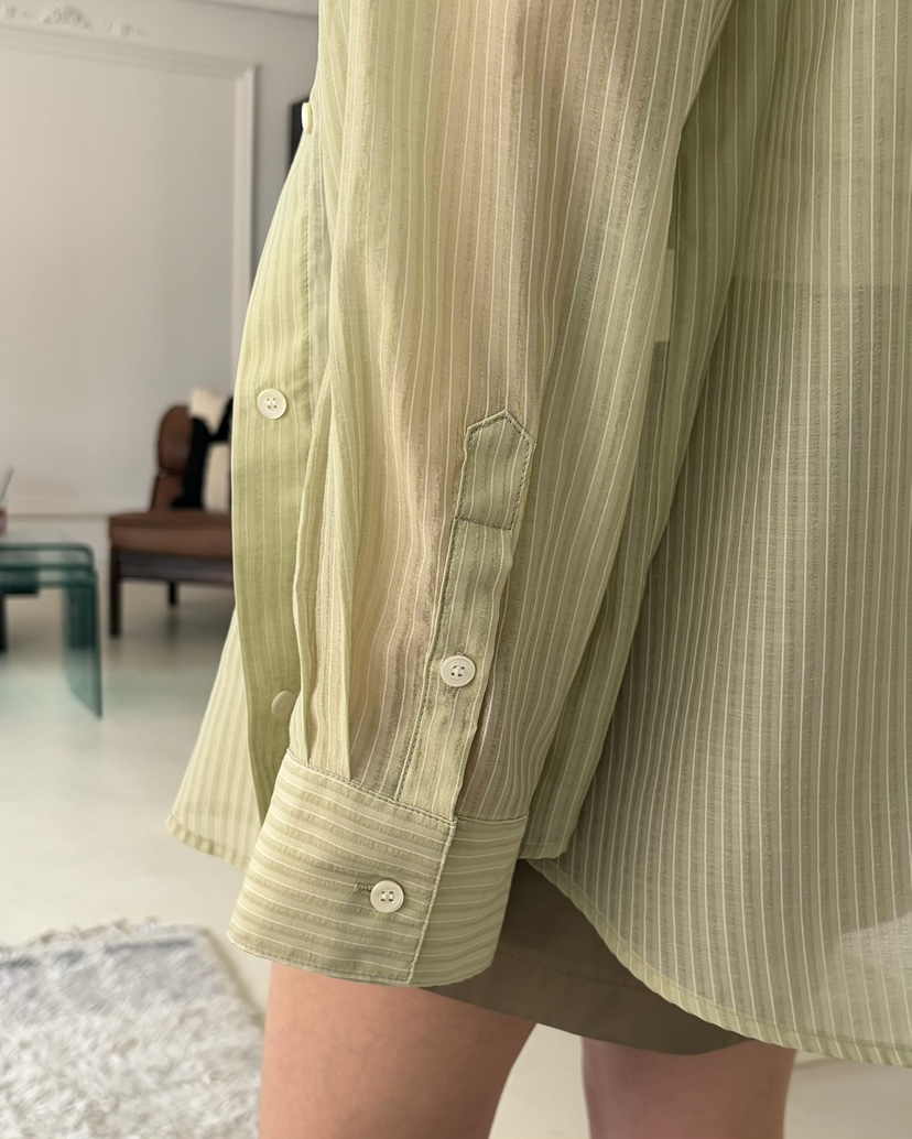 PEBBLE韓國代購女裝新品時尚休閑26春夏職業襯衫蕾絲衫寬松PEBBLE襯衫/蕾絲衫