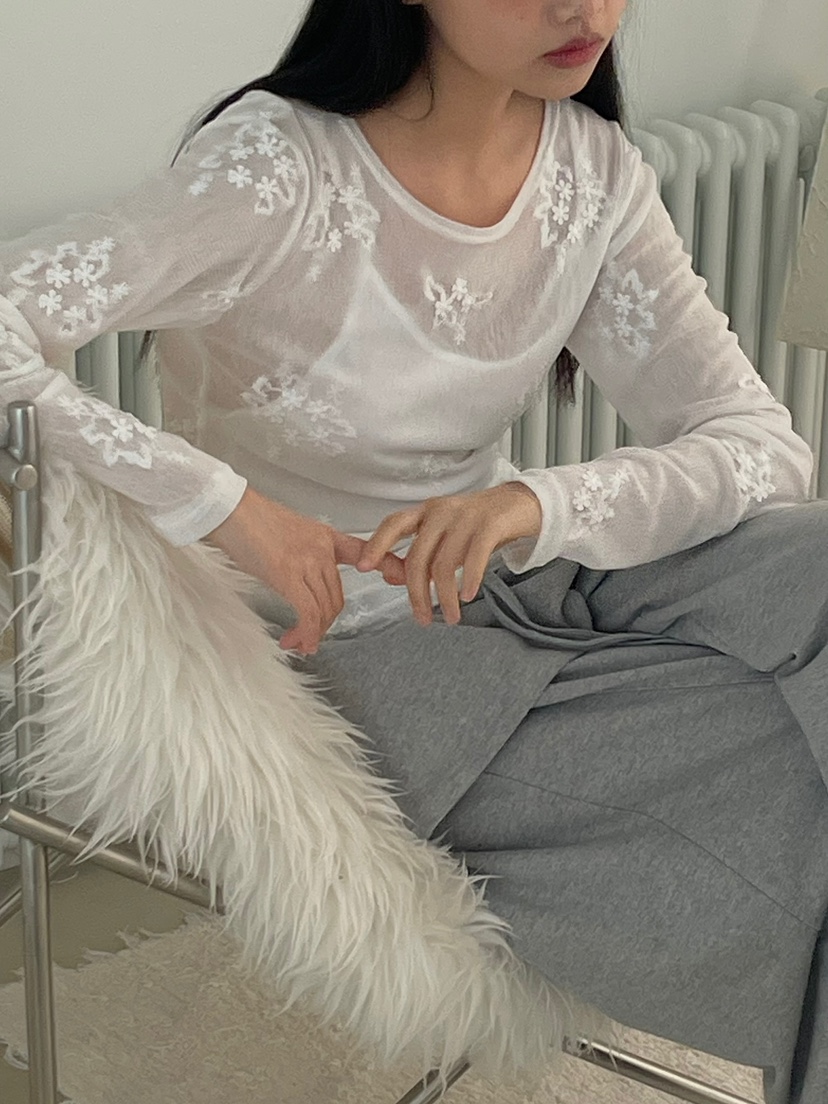 ANOTHER AVENUE韓國代購女裝新品時尚人氣熱賣長袖T恤提花ANOTHER AVENUE長袖T恤