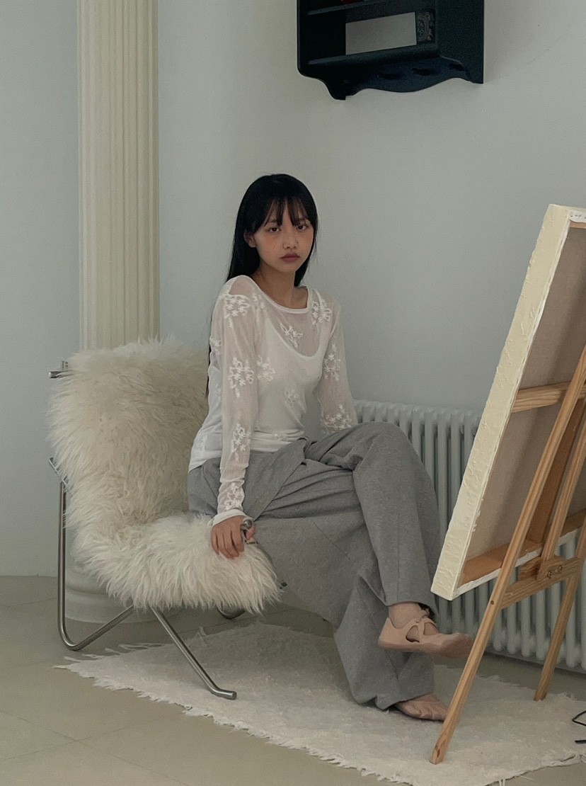 ANOTHER AVENUE韓國代購女裝新品時尚人氣熱賣長袖T恤提花ANOTHER AVENUE長袖T恤