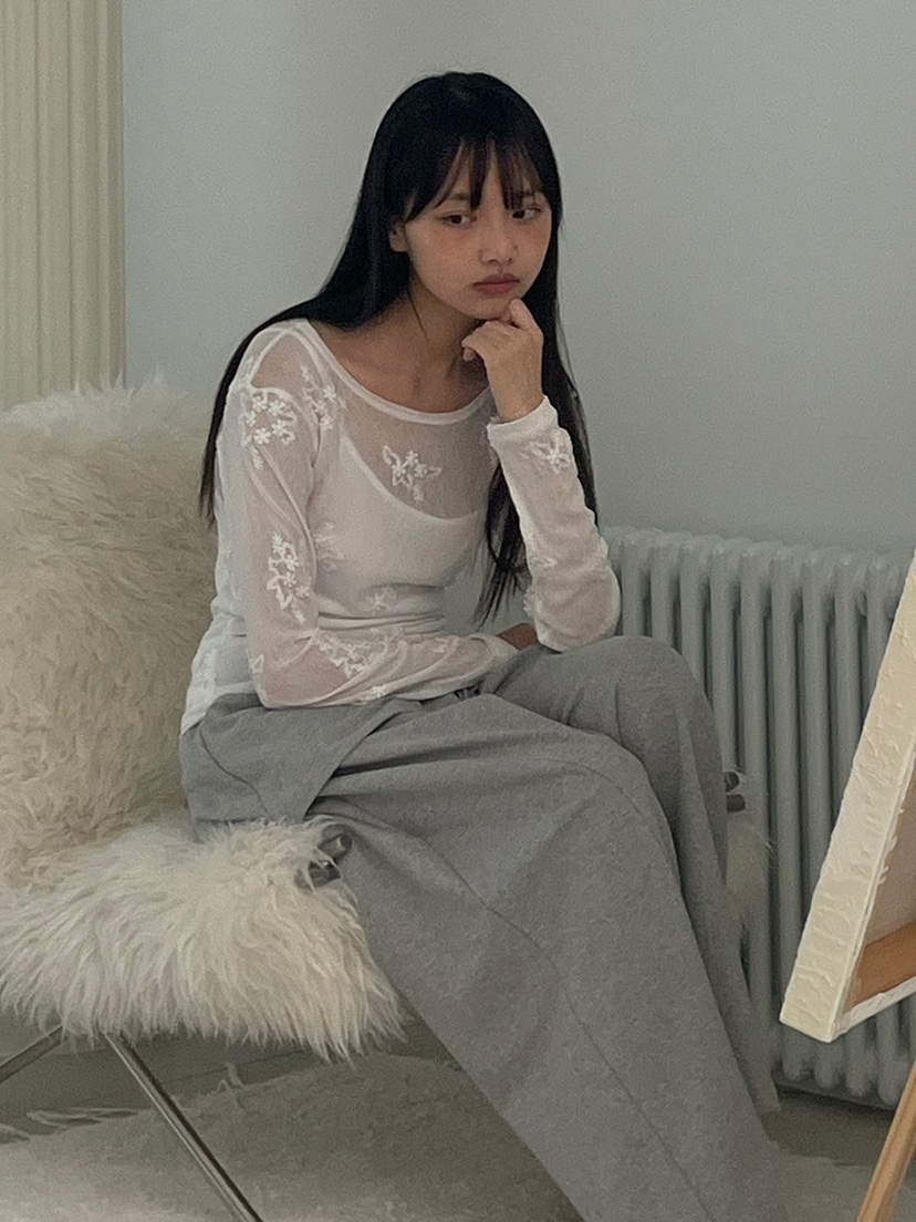 ANOTHER AVENUE韓國代購女裝新品時尚人氣熱賣長袖T恤提花ANOTHER AVENUE長袖T恤