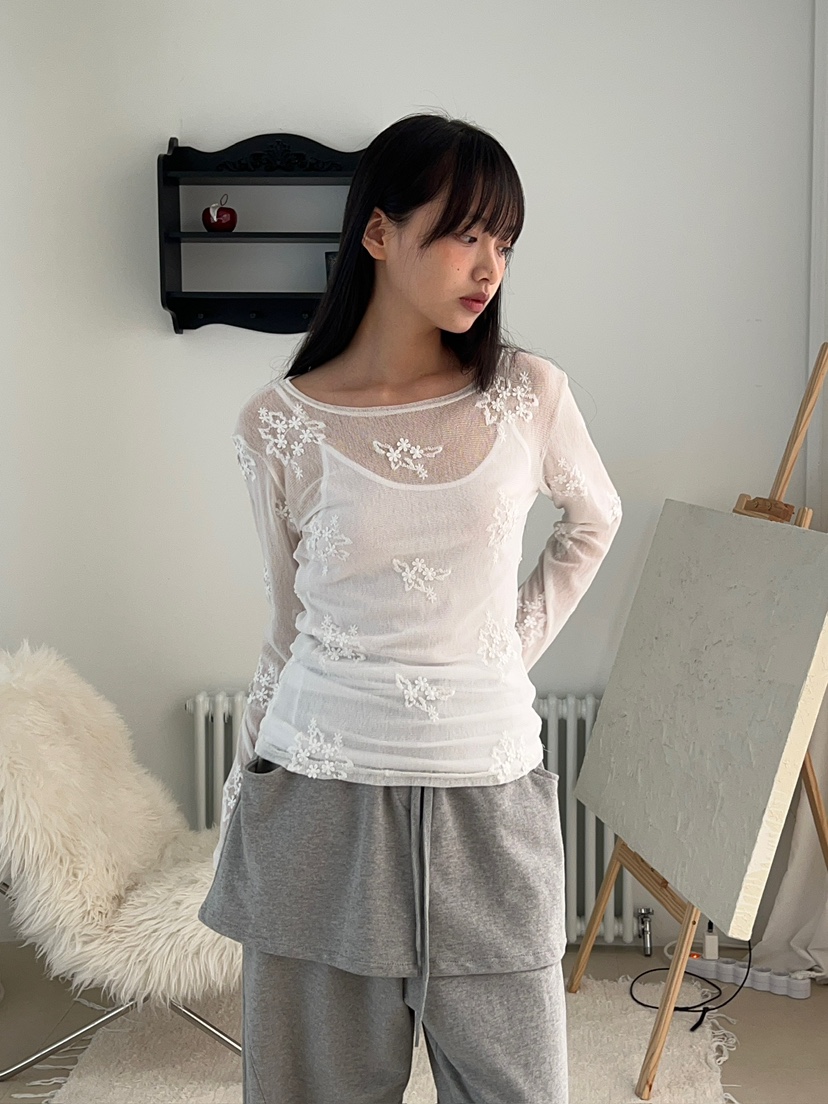 ANOTHER AVENUE韓國代購女裝新品時尚人氣熱賣長袖T恤提花ANOTHER AVENUE長袖T恤