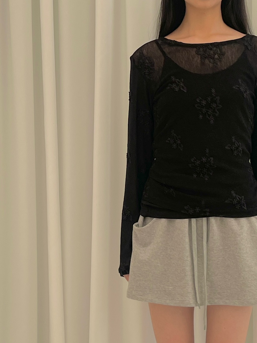 ANOTHER AVENUE韓國代購女裝新品時尚人氣熱賣長袖T恤提花ANOTHER AVENUE長袖T恤