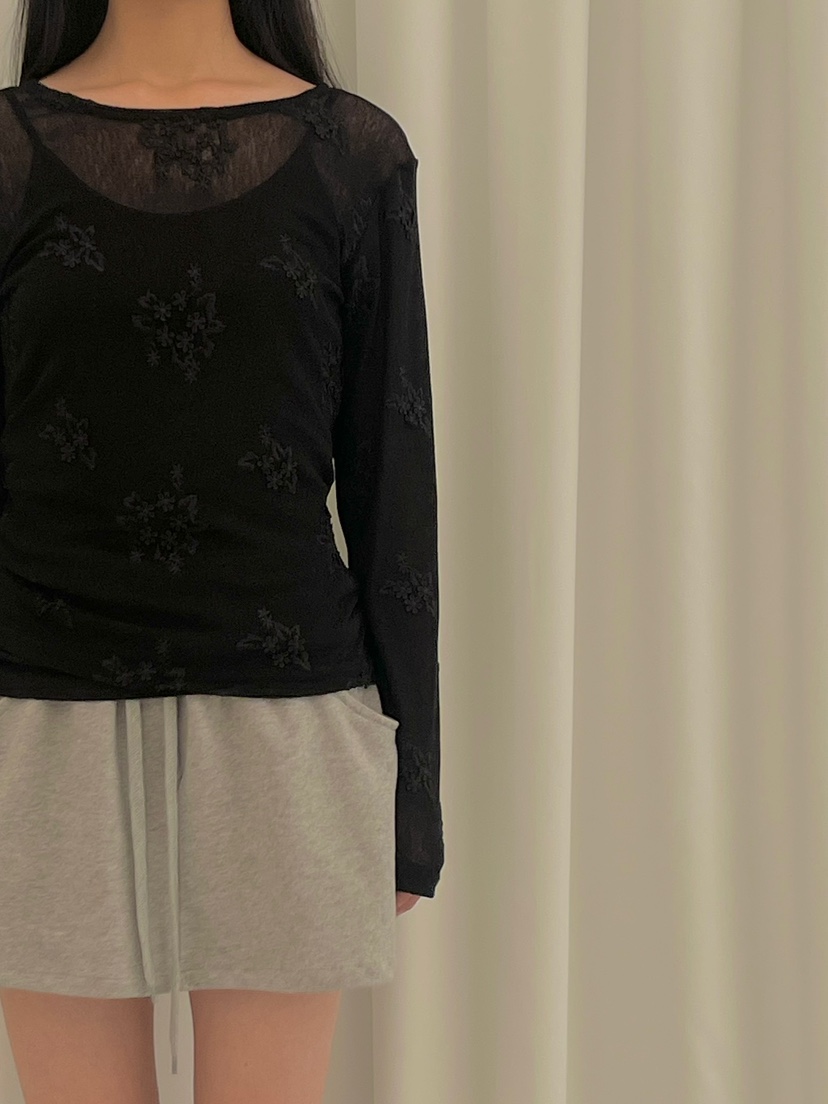 ANOTHER AVENUE韓國代購女裝新品時尚人氣熱賣長袖T恤提花ANOTHER AVENUE長袖T恤