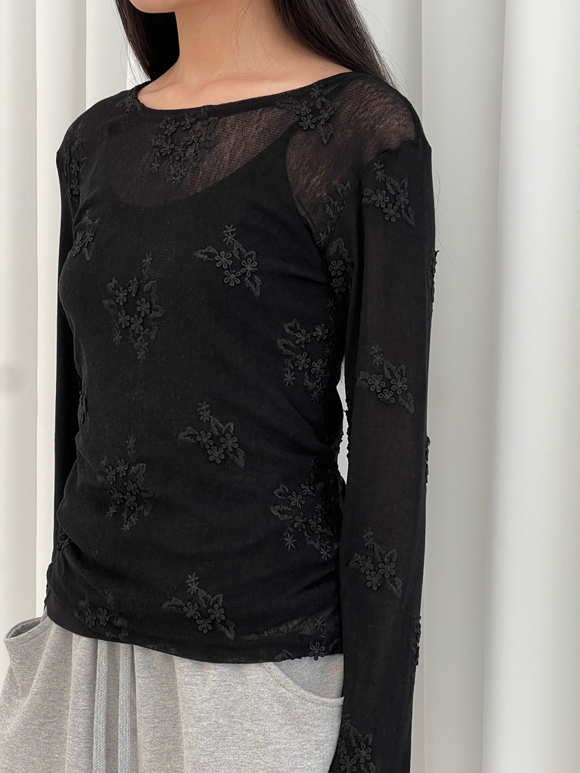 ANOTHER AVENUE韓國代購女裝新品時尚人氣熱賣長袖T恤提花ANOTHER AVENUE長袖T恤