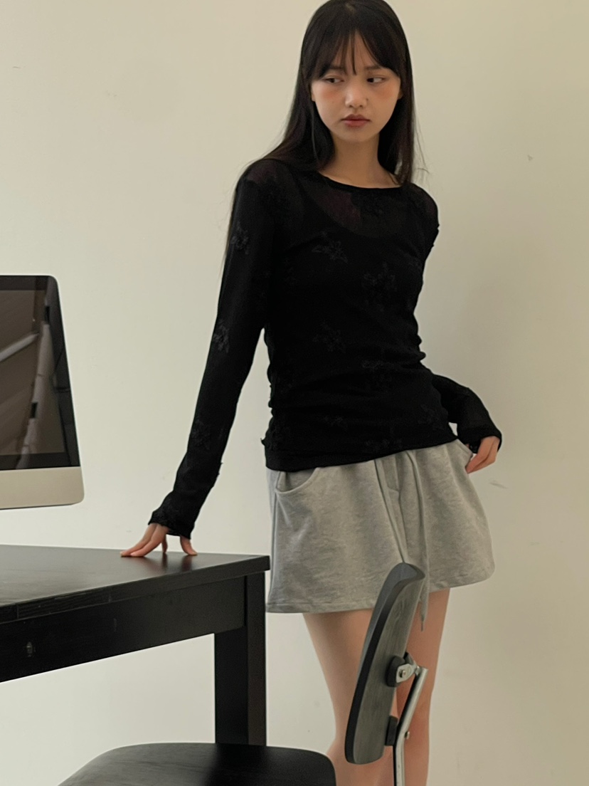 ANOTHER AVENUE韓國代購女裝新品時尚人氣熱賣長袖T恤提花ANOTHER AVENUE長袖T恤