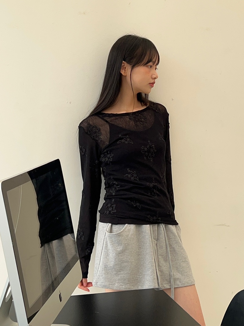 ANOTHER AVENUE韓國代購女裝新品時尚人氣熱賣長袖T恤提花ANOTHER AVENUE長袖T恤