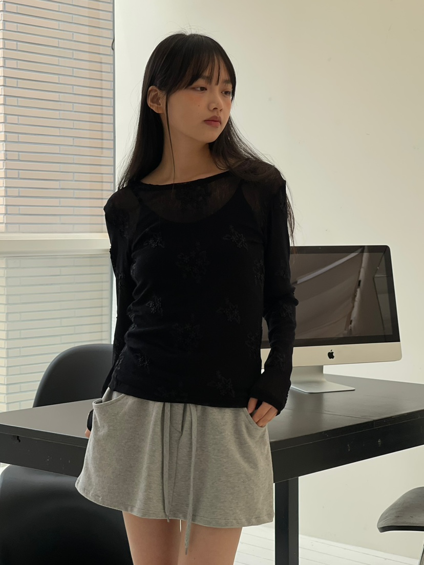 ANOTHER AVENUE韓國代購女裝新品時尚人氣熱賣長袖T恤提花ANOTHER AVENUE長袖T恤