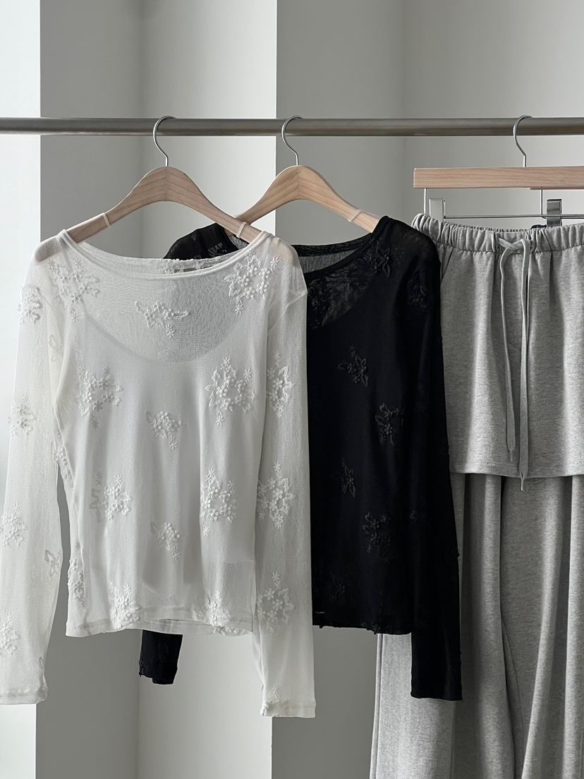 ANOTHER AVENUE韓國代購女裝新品時尚人氣熱賣長袖T恤提花ANOTHER AVENUE長袖T恤