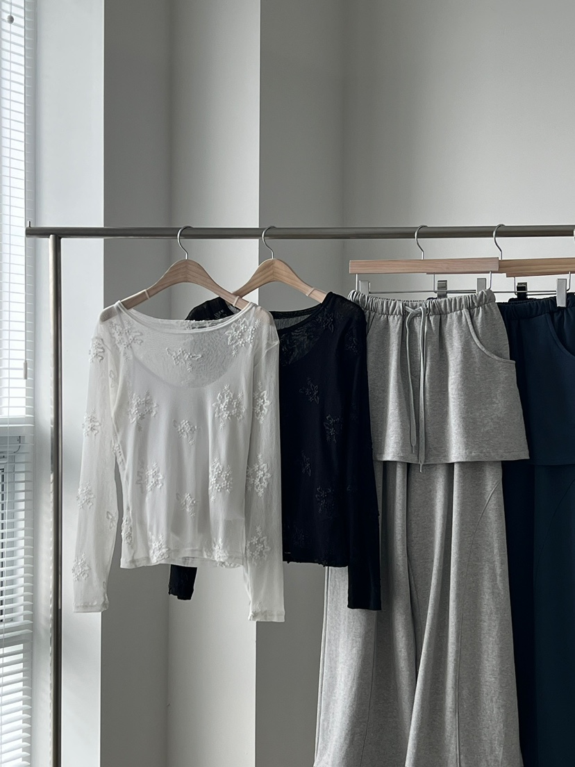 ANOTHER AVENUE韓國代購女裝新品時尚人氣熱賣長袖T恤提花ANOTHER AVENUE長袖T恤