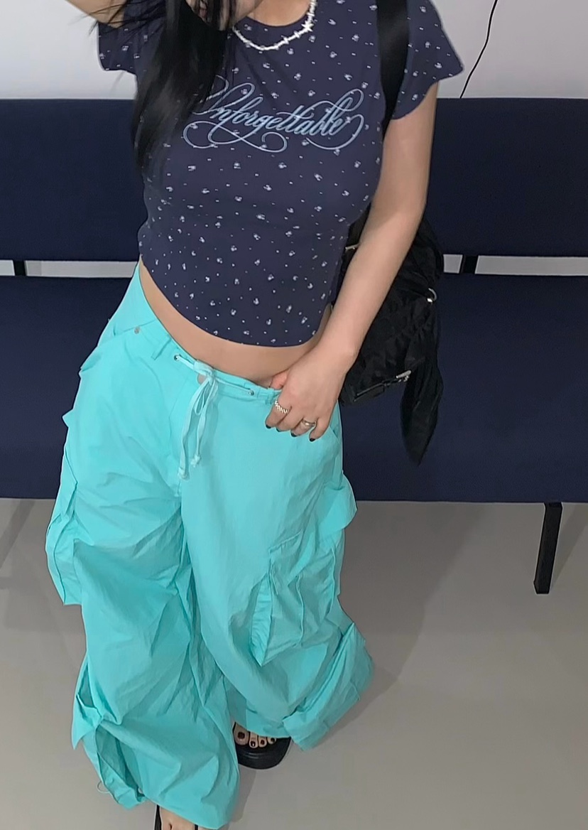 SEOLO韓國代購女士新品26春夏時尚人氣推薦休閑褲口袋花朵Seolo seoul休閑褲