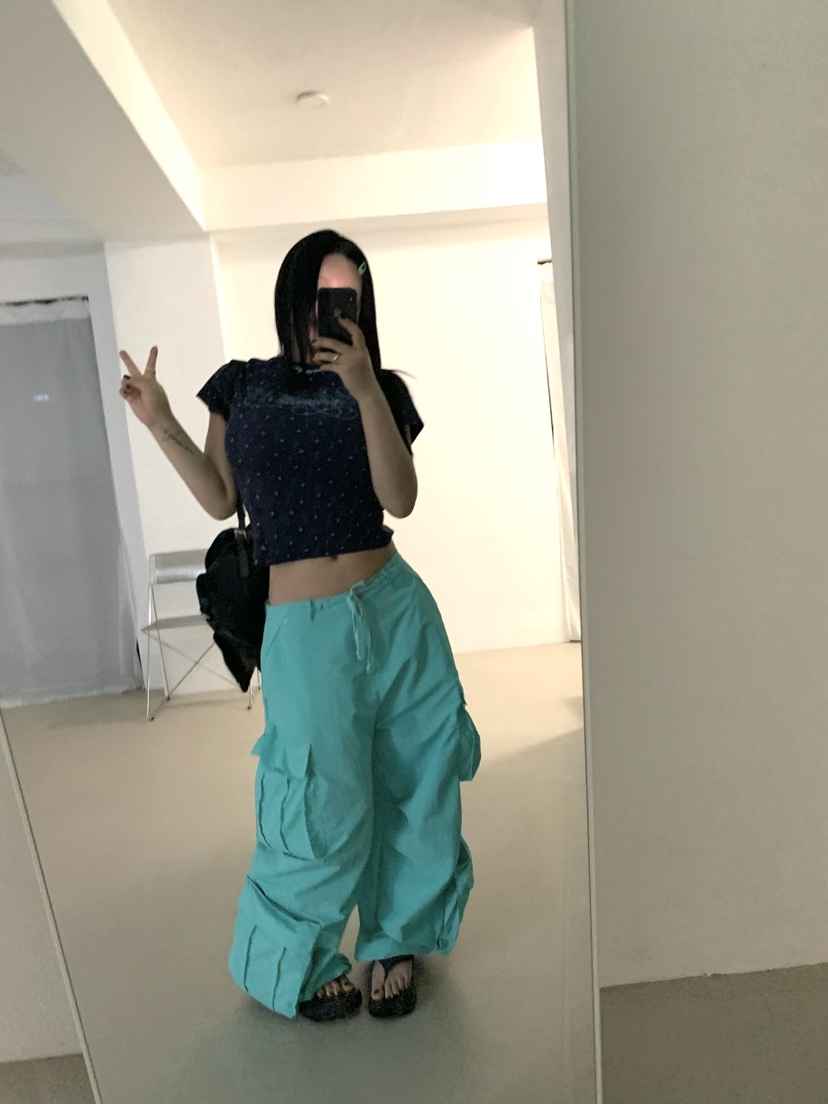 SEOLO韓國代購女士新品26春夏時尚人氣推薦休閑褲口袋花朵Seolo seoul休閑褲