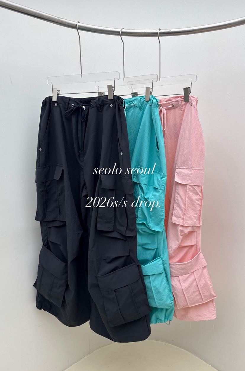 SEOLO韓國代購女士新品26春夏時尚人氣推薦休閑褲口袋花朵Seolo seoul休閑褲