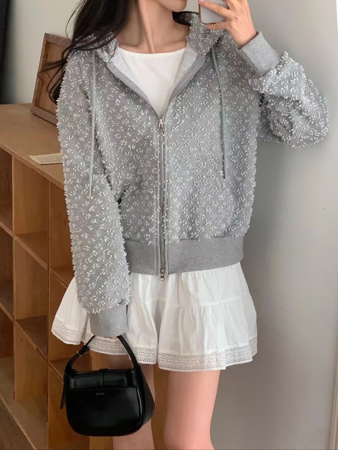 WONIECO韓國直郵女裝新款職業推薦人氣時尚熱賣26春夏夾克拉鏈WONIECO夾克