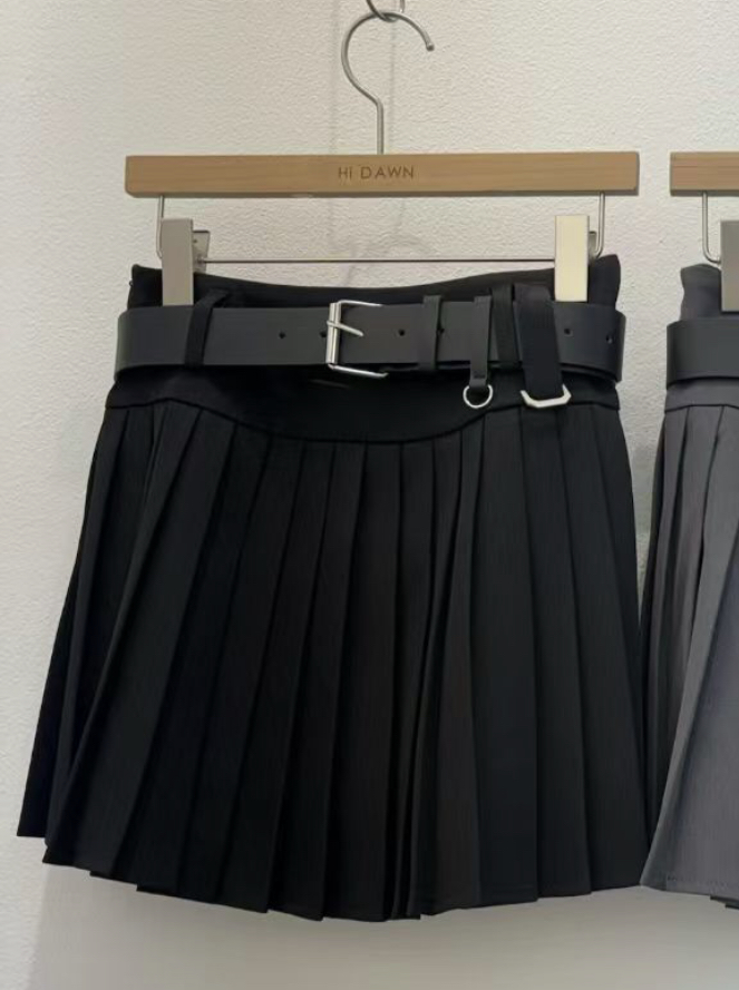 ATTIC韓國直郵實拍女士新品26春夏推薦裙褲不含腰帶百褶褶裙ATTIC裙褲圖色1