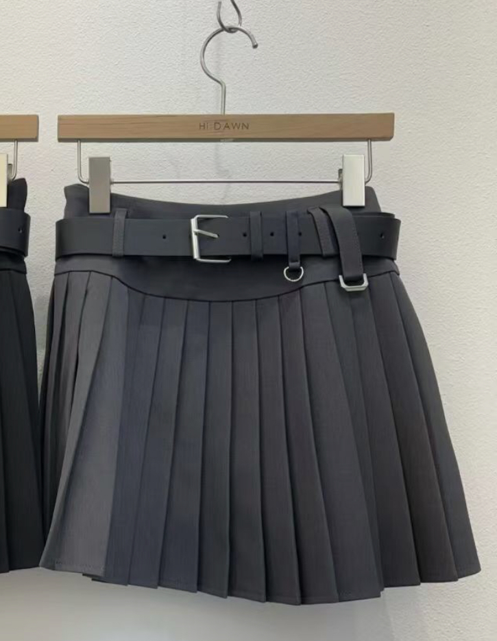 ATTIC韓國直郵實拍女士新品26春夏推薦裙褲不含腰帶百褶褶裙ATTIC裙褲圖色2