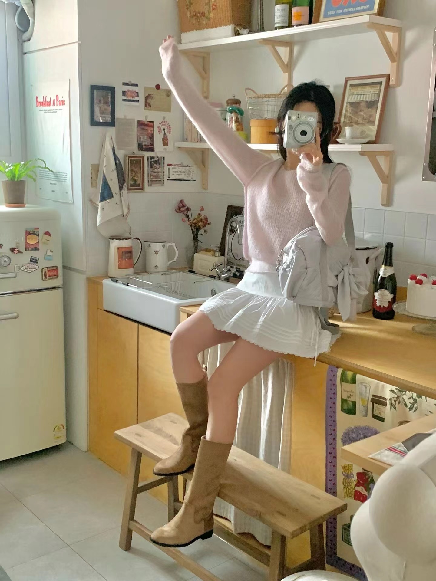 AFARRIER韓國代購女士新款休閑推薦職業時尚人氣短裙褶裥AFARRIER短裙