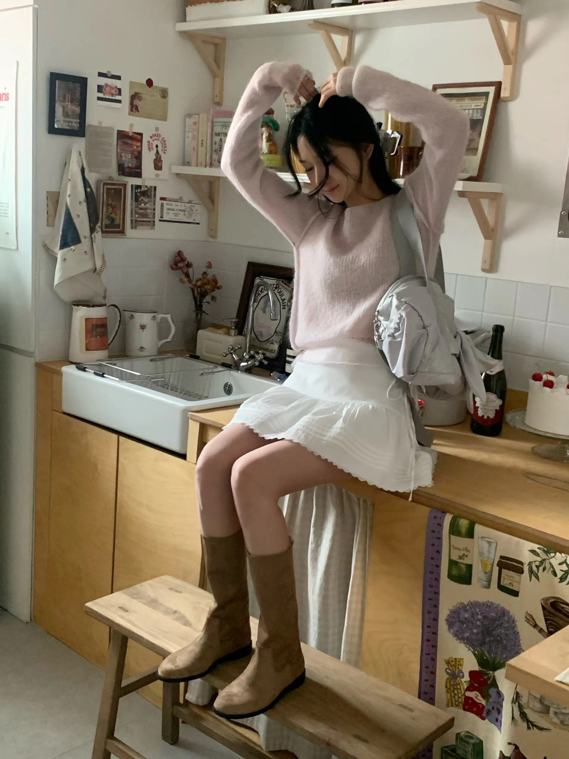 AFARRIER韓國代購女士新款休閑推薦職業時尚人氣短裙褶裥AFARRIER短裙