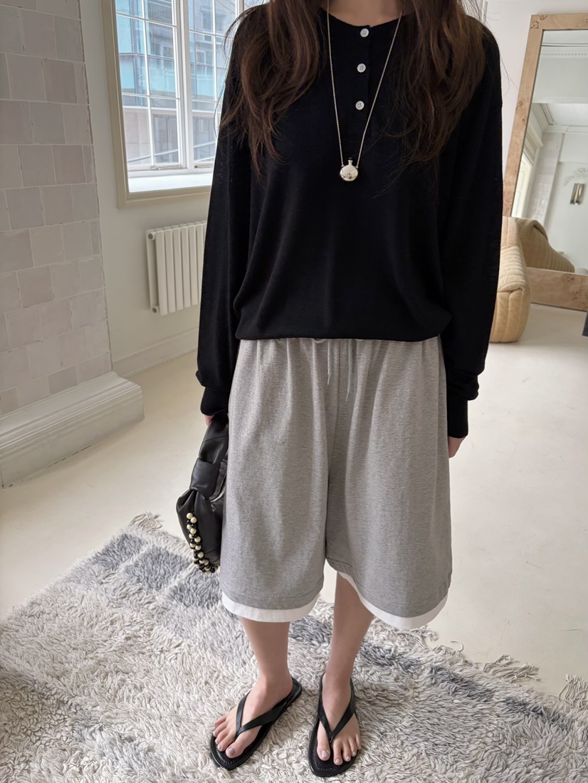 PEBBLE韓國東大門代購女裝新款26春夏推薦人氣休閑短褲棉PEBBLE短褲