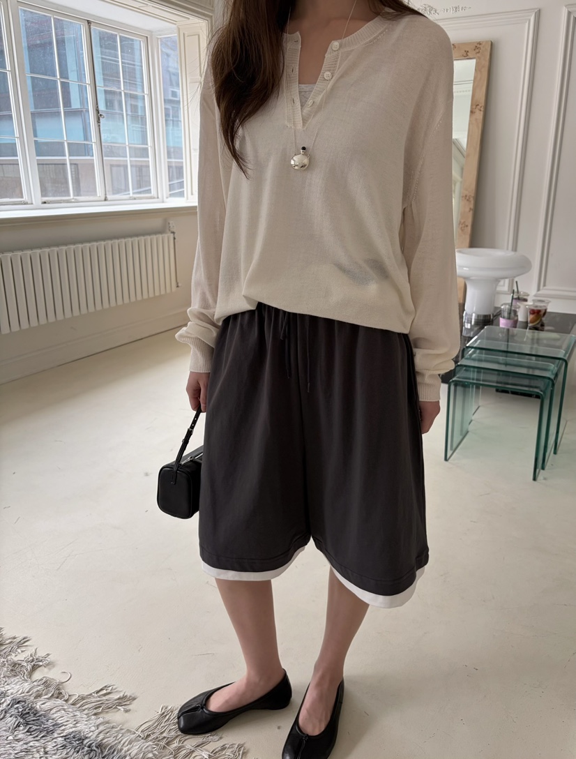 PEBBLE韓國東大門代購女裝新款26春夏推薦人氣休閑短褲棉PEBBLE短褲