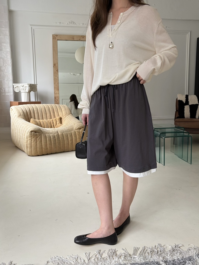 PEBBLE韓國東大門代購女裝新款26春夏推薦人氣休閑短褲棉PEBBLE短褲