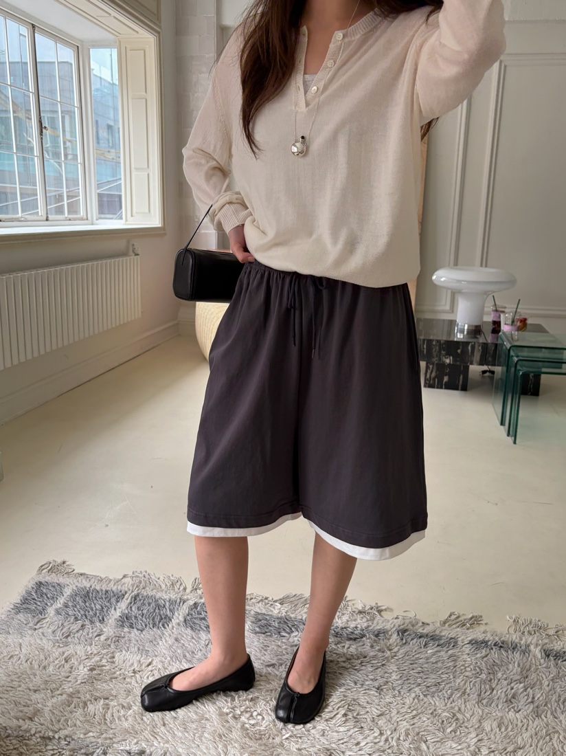 PEBBLE韓國東大門代購女裝新款26春夏推薦人氣休閑短褲棉PEBBLE短褲