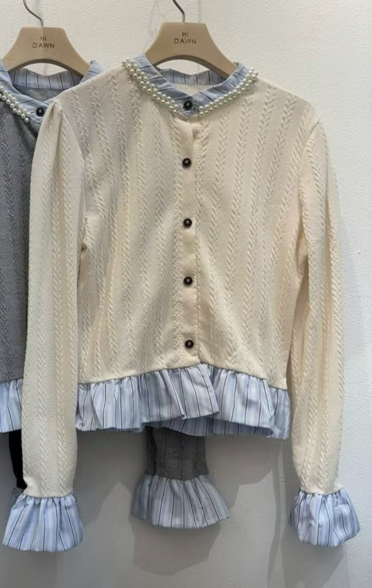 ATTIC韓國直郵女士新款職業人氣熱賣時尚針織衫珍珠領開衫ATTIC針織衫圖色3