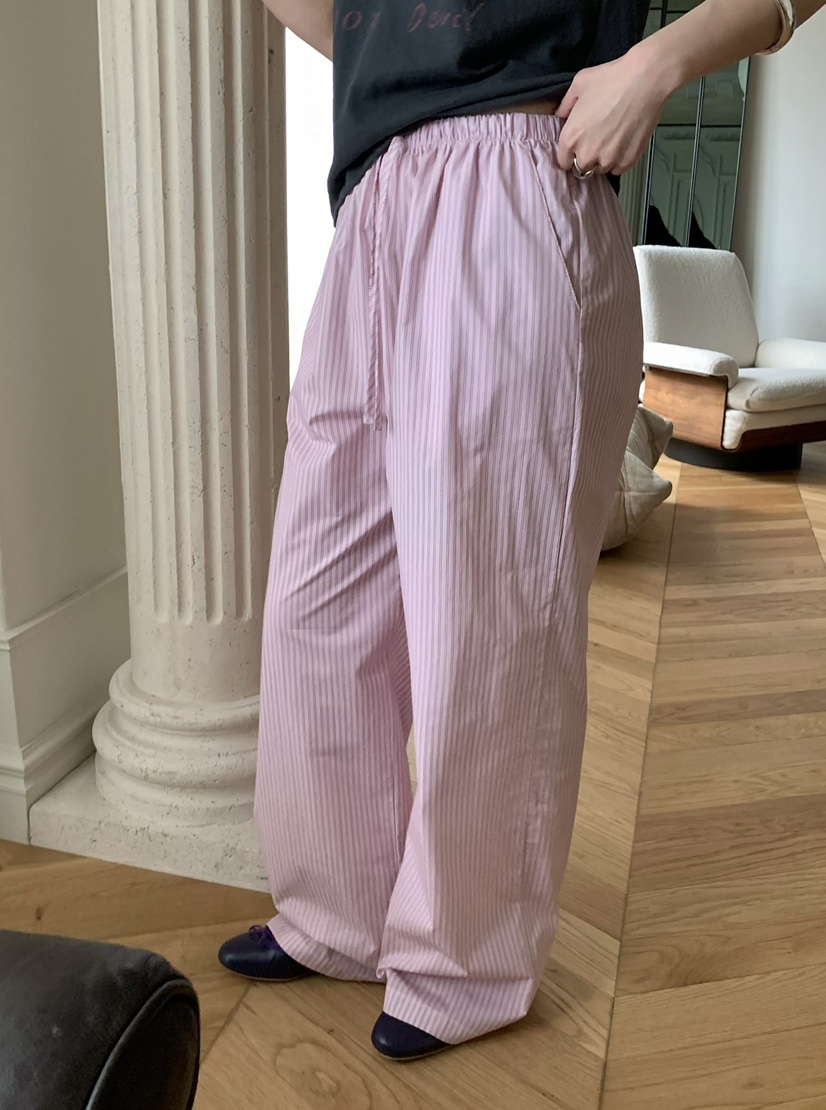 PEBBLE韓國直郵實拍女士新款休閑人氣職業26春夏休閑褲條紋PEBBLE休閑褲