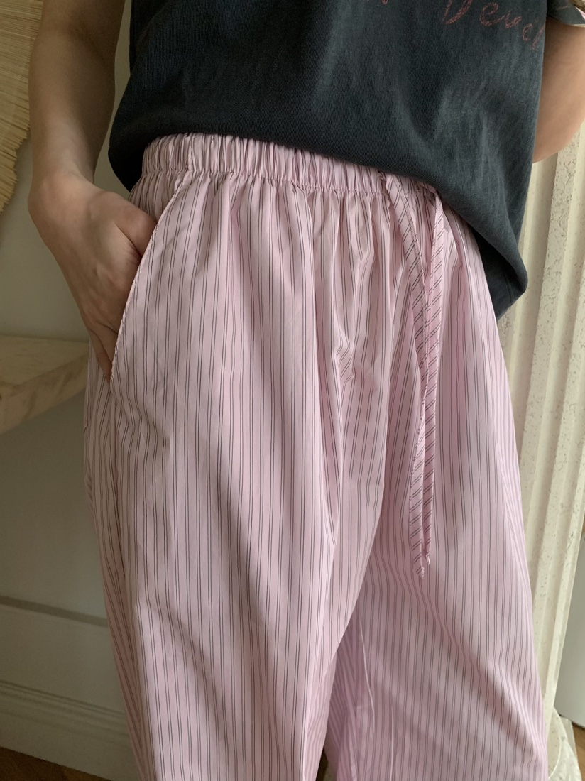 PEBBLE韓國直郵實拍女士新款休閑人氣職業26春夏休閑褲條紋PEBBLE休閑褲