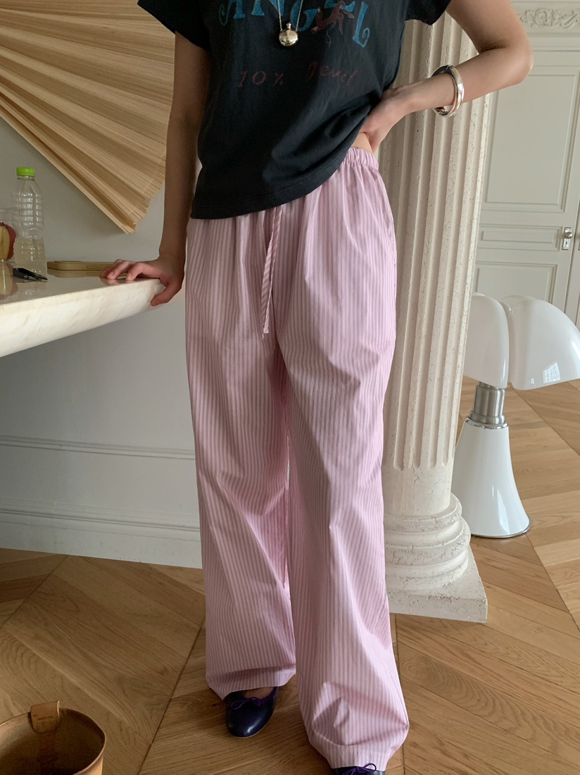 PEBBLE韓國直郵實拍女士新款休閑人氣職業26春夏休閑褲條紋PEBBLE休閑褲